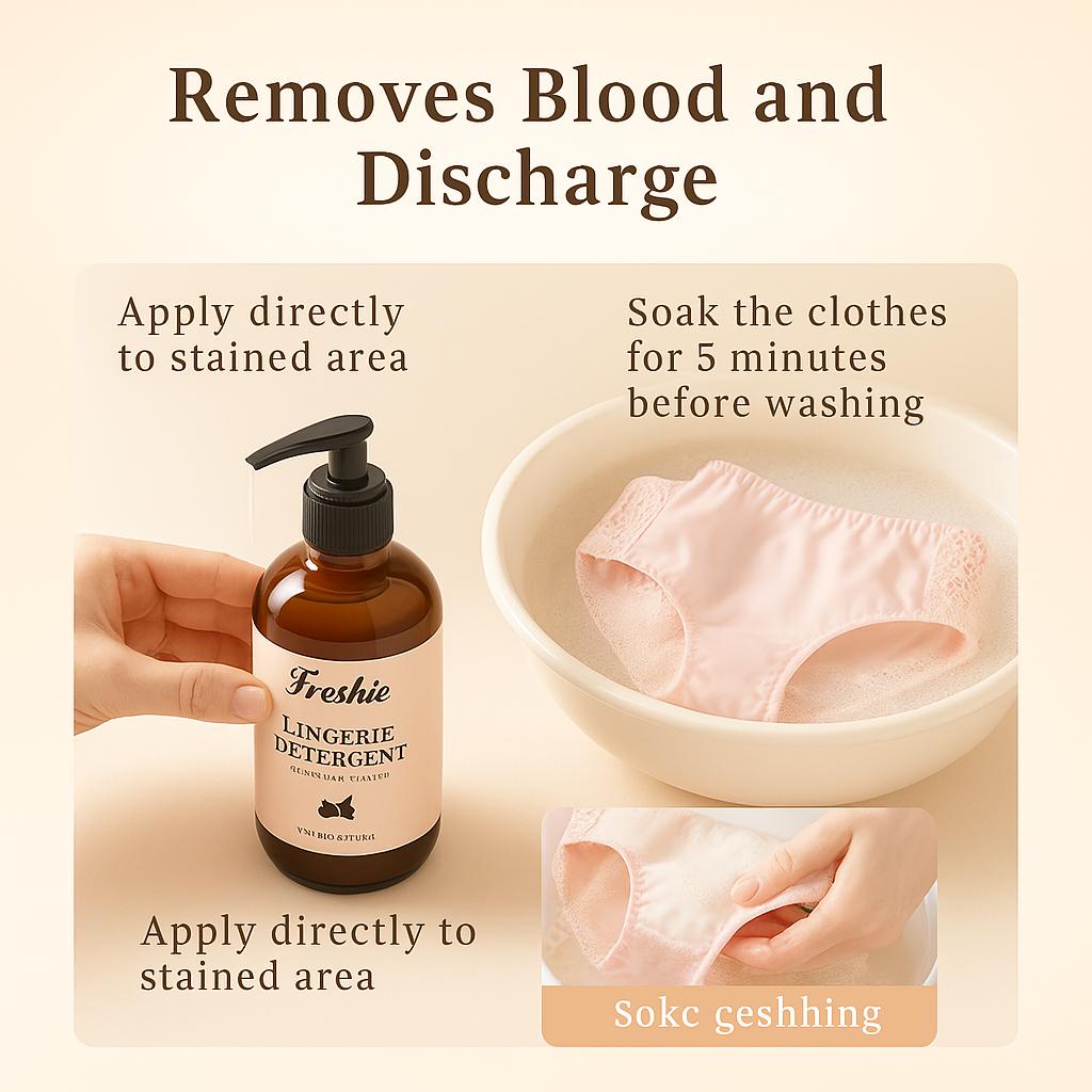 Freshie Lingerie Detergent – Deep Clean for Sweat & Blood Stains, Long-Lasting Scent, Made for Women’s Daily Care