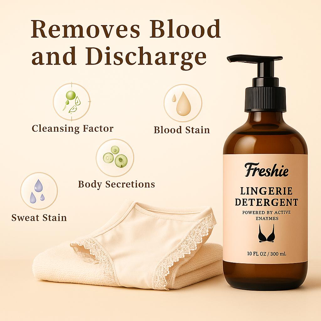 Freshie Lingerie Detergent – Deep Clean for Sweat & Blood Stains, Long-Lasting Scent, Made for Women’s Daily Care
