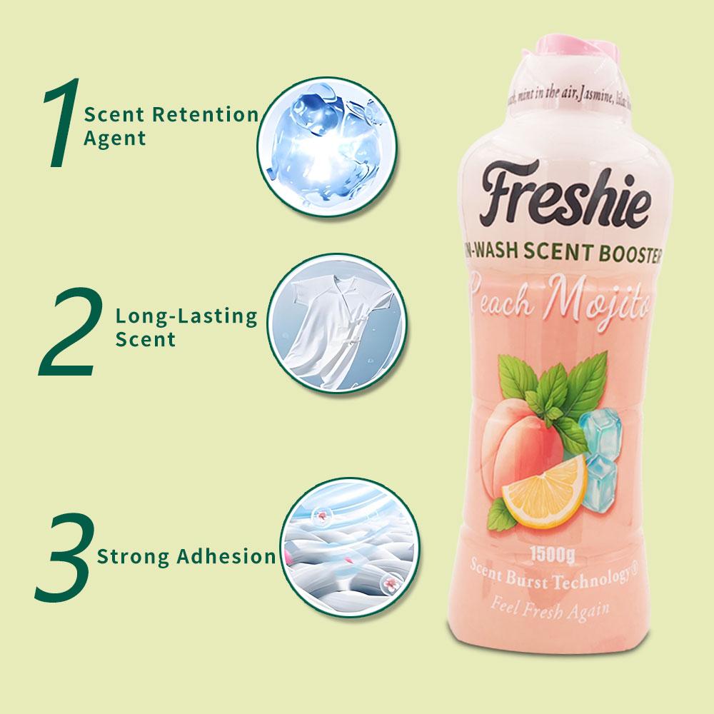 Freshie Laundry Scent Booster Beads – 1.5kg XLPack Perfume Beads, Mojito Peach Fragrance, In-Wash Freshener for Clothes-A Summer Scent for a Country With No Summer