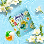 Freshie Perfume Laundry Pods – 8 in 1 Formula, Freesia & Pear Scent, Deep Clean & Skin-Friendly